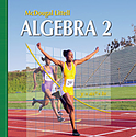 Track and field runners crossing the finish line. McDougal Littell Algebra 2
